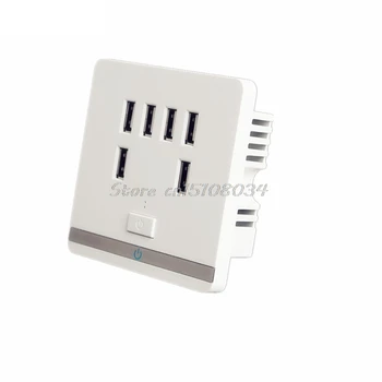 

6 Port 3.4A USB Wall Charger Socket Power Receptacle Outlet Plate Panel Switch S08 Wholesale&DropShip