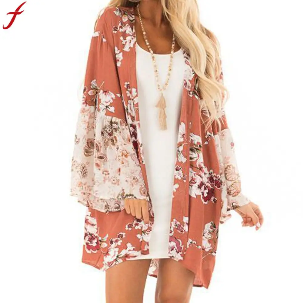 

Blouse Woman Fashion 2019 Women Casual Floral Print kimono cardigan long shirt for women Autumn Long Sleeve Shirt blusa feminina