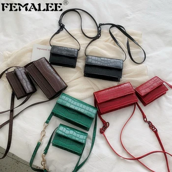 

Women Ins fashion Bags Crocodile pattern PU Leather Shoulder Messenger Bag Lady Crossbody Mini Bag Female Small Alligator Bags