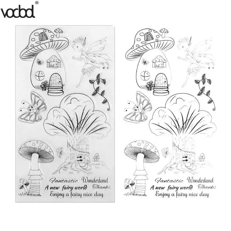 Гриб Девушка прозрачный силиконовый штамп печать для альбома Скрапбукинг фото карты украшения поставки подарки