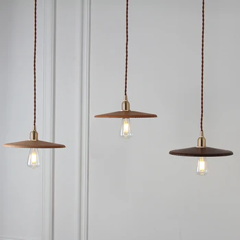 

Black Walnut Japanese Brass Simple Individual Handmade Wood Lantern, Residential Creative Restaurant Bar Lamp