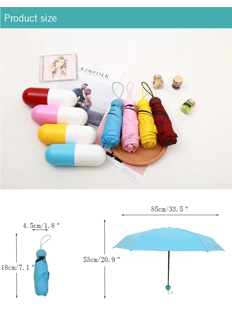 Креативный мини зонт от солнца многофункциональный домашний открытый портативный туристическая капсула складной зонт