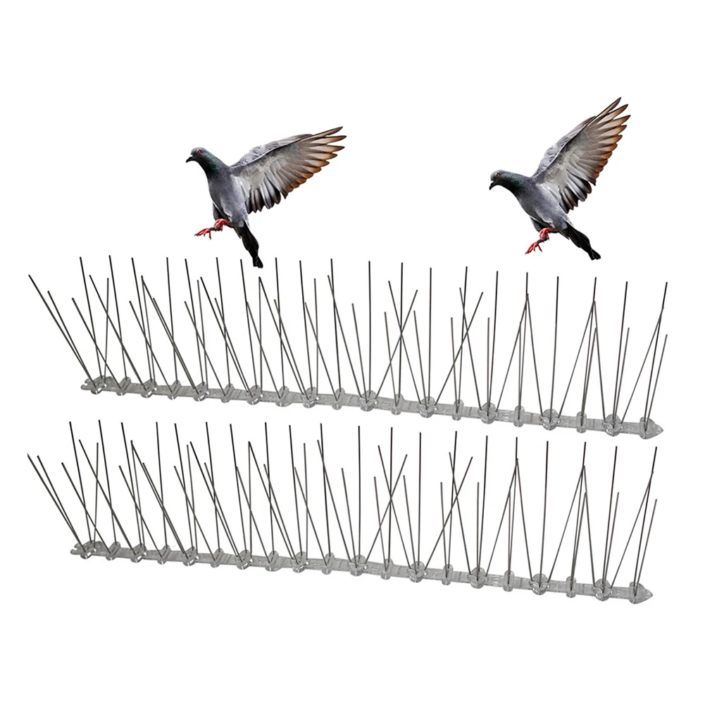 

5pcs 5M Bird Pigeon Repeller Stainless Steel Pigeon Nails Anti-Bird Anti-Dove Spikes Pest Control Orchard Bird 50*4*12.5cm