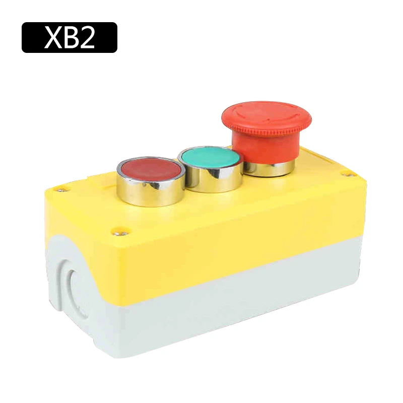 

YOLO 22mm 3 positions flat emergency push button box start stop on off button switch box for elevator cargo lift