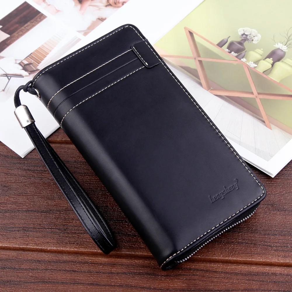 

2019 fashion man card purse business Men's wallet long clutch wallet for male vintage coin wallet with phone bag zipper wallet