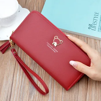 

2018 Promotion Polyester Unisex Solid New Wallet, Long Korean Fashion, Handle, Pocket Zipper, Function Ladies Mobile Phone Bag.