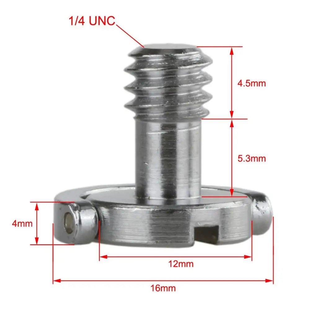 10 шт. 1/4 '-14 0,25 дюймов штатив быстросъемная пластина крепление из нержавеющей стали d-образное кольцо Винт для цифровой камеры DSLR Manfrotto Gitzo