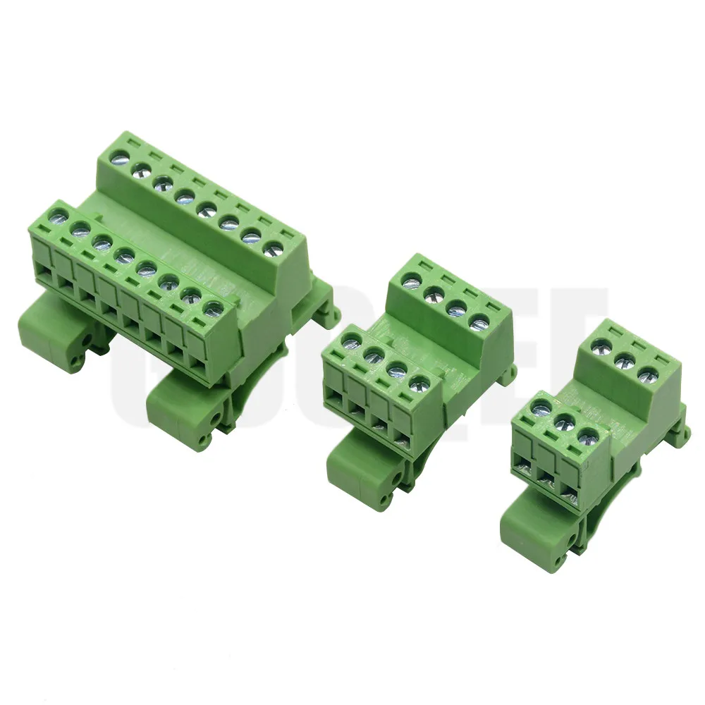 1sets 2-9pin Pitch 5.08mm Screw Plug-in Terminal Blocks connector Din Rail Mounting instead 2EDG-UKR-5.08mm Rail terminal block