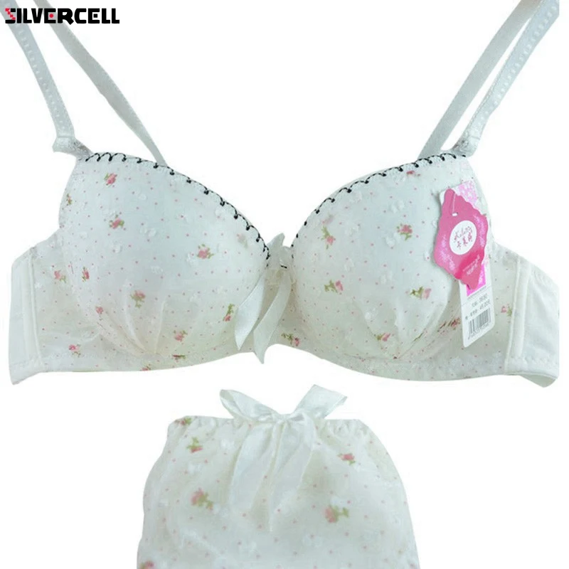 

Women Underwire Bra Set Floral Push-up Underwear Brassiere Lingerie 32-36B
