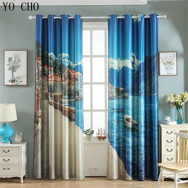 YO CHO gran venta náutica 3d blackout cortinas para dormitorio listo