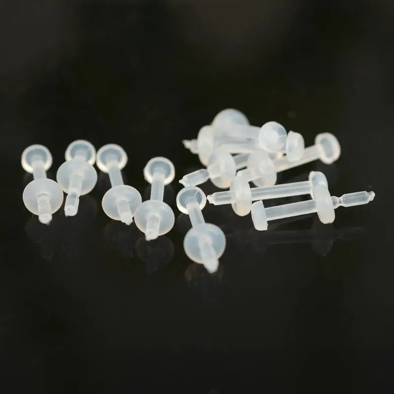 10pcs Lot 20g Clear Acryl Tongue Piercing Bar Plastic Stem Anti 10pcs Lot 20g Clear Acryl Tongue Piercing Bar Plastic Stem Anti Allergy Ear Plug Stud Labret Lip Body Jewelry Nose Ring In From