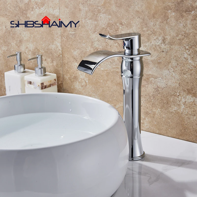 

Chrome Polished Bathroom Single Handle Single Hole Basin Faucet Deck Mounted Hot and Cold Water Mixer Tap