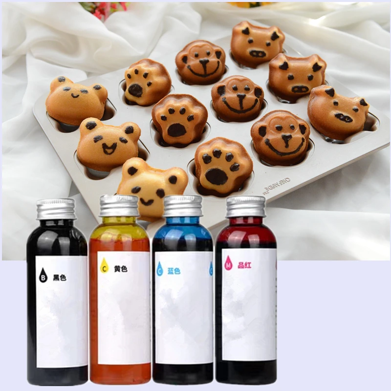

Compatible 4*100ml universal Edible ink food ink for case candy chocolate coffee printer ink for cake edible ink