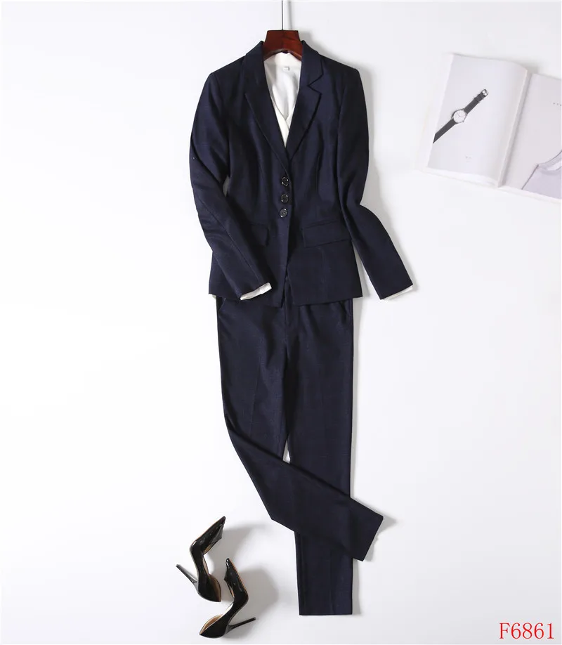 Высокое качество формальный Блейзер женские деловые костюмы со штанами и курткой наборы Дамская рабочая одежда офисная форма дизайн