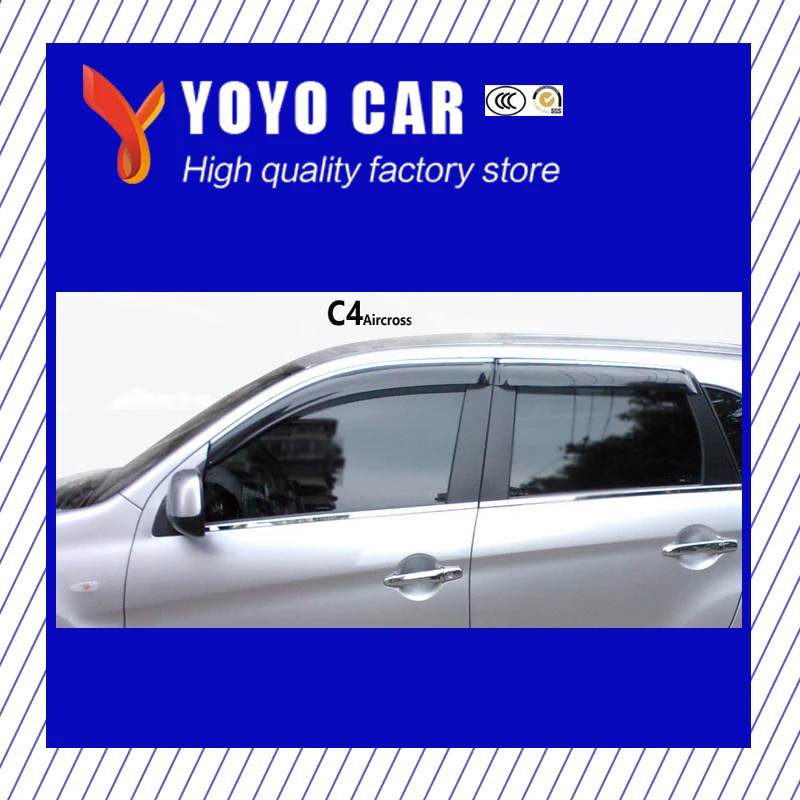 

High quality 4 Piece Injection molding trim vent shade rain sun wind deflector window visor for Chevrolet C2 C3-XR C4L C5