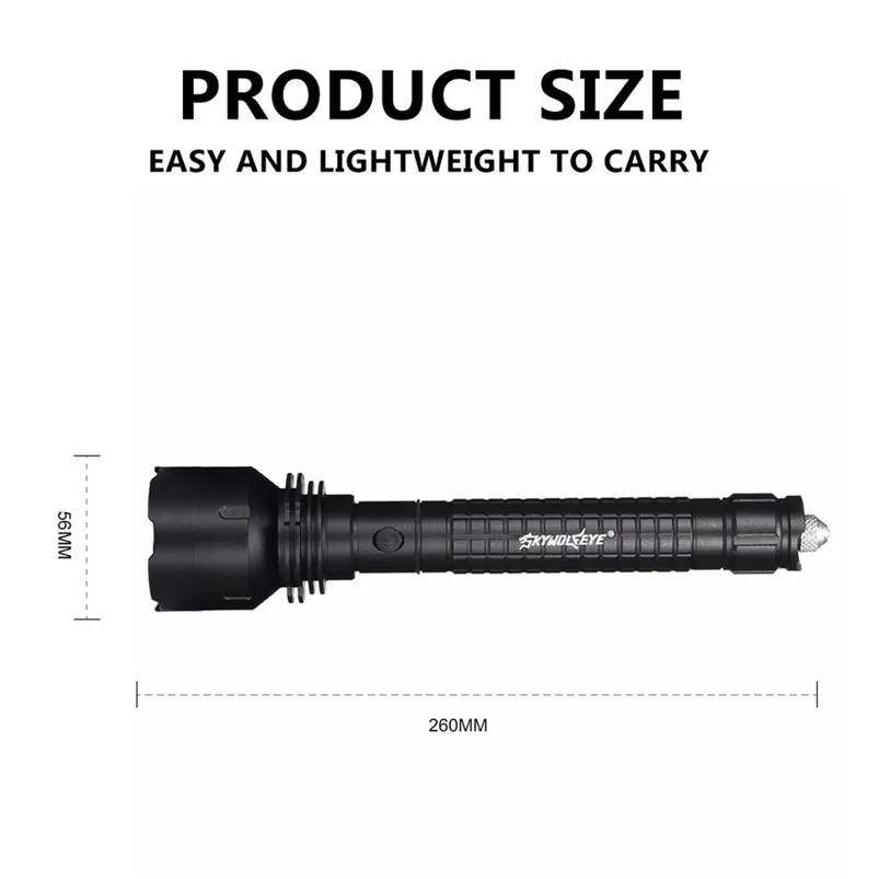 Tactical Police Torch Led Light USB Flashlight Rechargeable T6 LED 5 Modes 18650 Flashlight Military Torch Zaklamp 40MAY1309