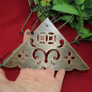 

Filigree Triangle Brass Coner Cabochon,Ancient Vintage Corner,Flatback Metal Embellishments Scrapbooking,Wooden Box Decor,10.5cm