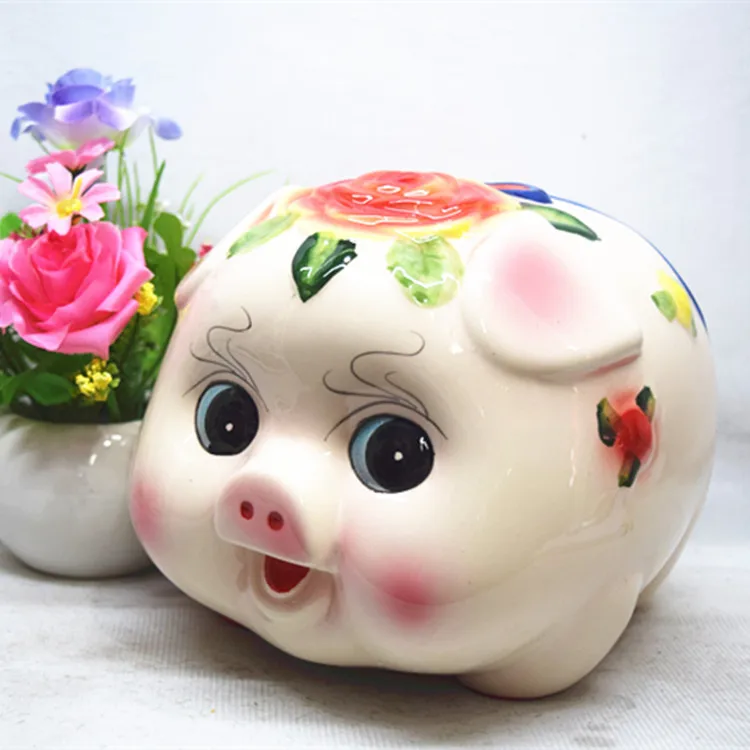 

Ceramic Piggy Bank Piggy Bank Creative Gift Display Cute Fortune Into The Treasure Coin Box Desktop Placement Coin Box