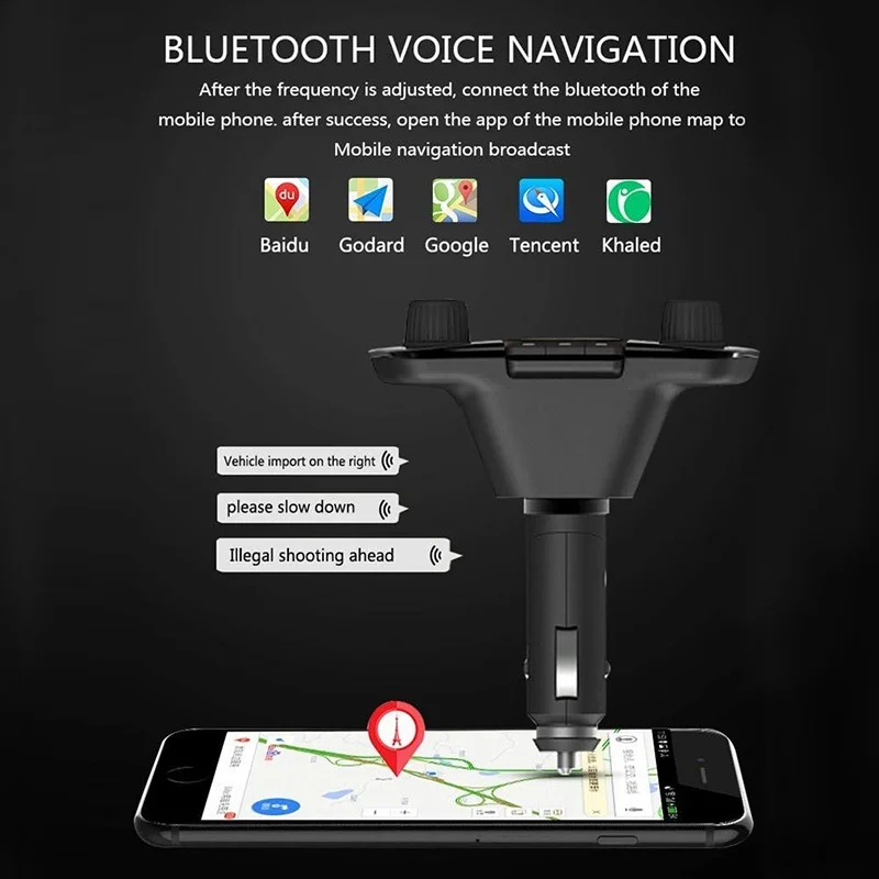 VicTsing Car MP3 Player FM Transmitter BT06 Bluetooth 4.0 MP3 Player Handsfree Bluetooth Car Kits Radio Audio Adapter 5V 2.1A    (8)