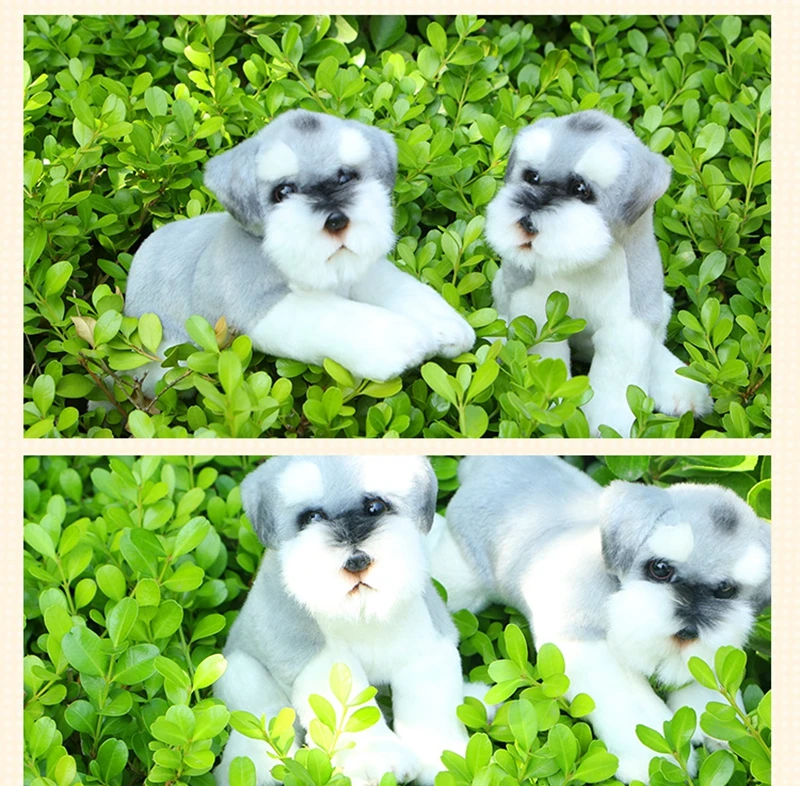 Simulation dog Schnauzer plush toy cartoon doll birthday gift for children gifts creative  decoration DY50295  (1)