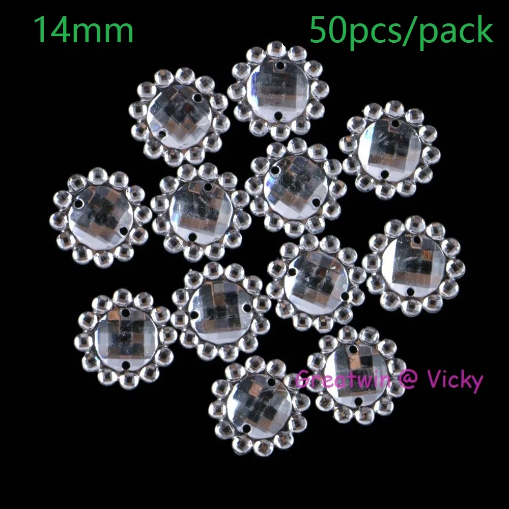 Sewing On Acrylic Flower Sew On Rhinestones Beads DIY Garment Jewelry Sun Flower Stones