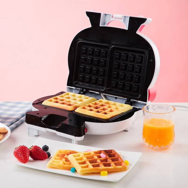 

Hello Kitty Shape Waffle Maker 220V EU/AU/UK Non-stick Household Electric Waffle Cake Machine DIY Breakfast For Children Gifts
