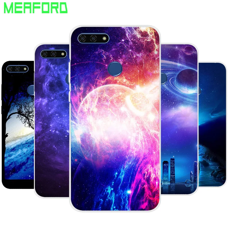 

Honor 7C Silicone Case For Huawei Honor 7C Aum-L41 5.7 inch Soft Phone Case Space Print For Huawei Honor 7C C7 5.7 Clear bumper