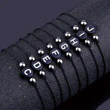 Vinswet Плетеный мужской Браслет Черного, золотого, серебряного цвета, очаровательный браслет с буквами, счастливая веревка, браслеты, браслеты для женщин, энергетическое ювелирное изделие, подарки