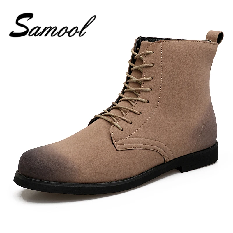 

New Handmade Top Quality Fashion Suede Leather Ankle Boots Men Winter Snow Warm Formal Men's Boot Lace Up Shoes Moccasins lx5