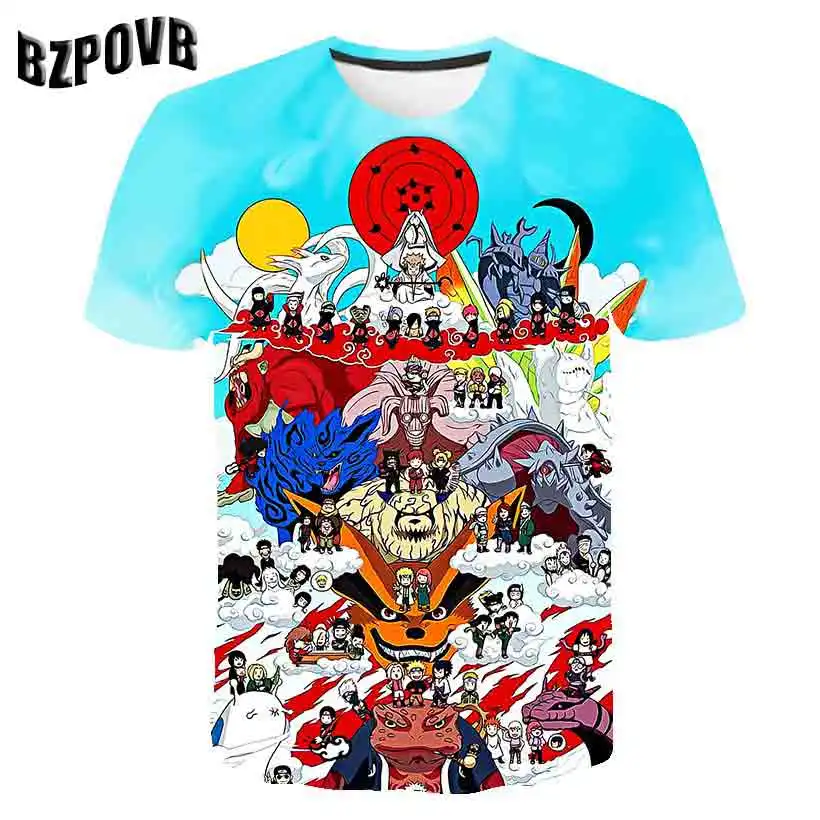 New Fashion Casual Breathable Short Sleeve T-shirt Mens Fashion 3D Print Nautical King and Naruto Pattern Shirt Short Sleeve Te - Цвет: 1826