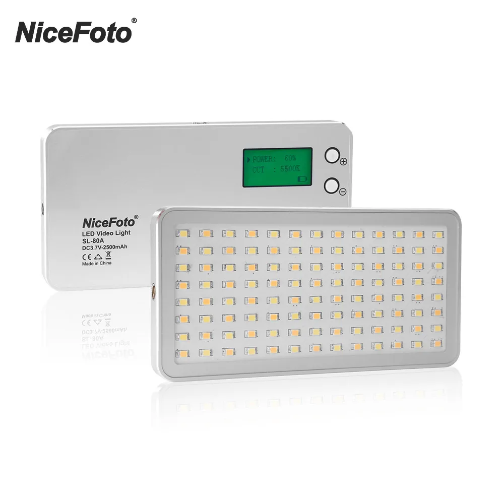

NiceFoto Portable 3200K-6500K Pocket LED Video Light Dimmable Photography Fill Light for Photo Live Show Selfie Interview
