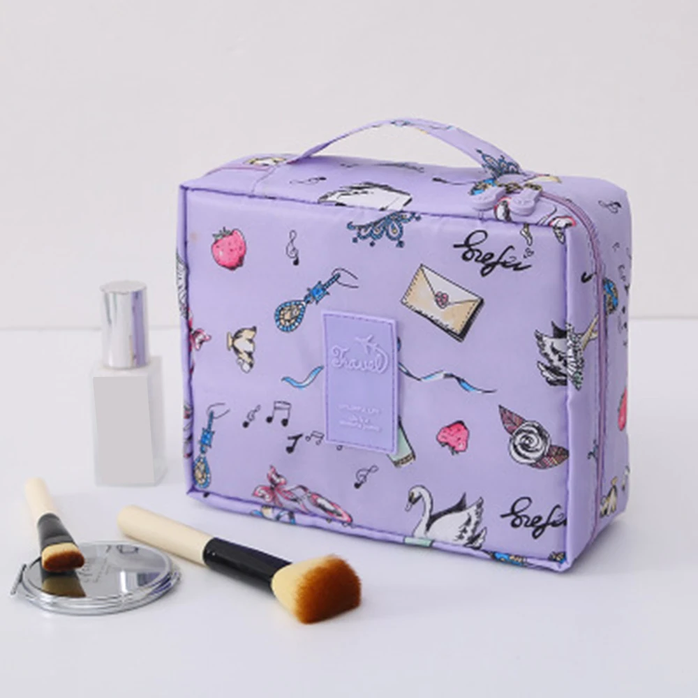 1PCs Portable Cosmetics Storage Bags Case With Zipper Large Capacity Double Layer Makeup Orgnizer For Travel Handbag Container - Color: 21x8x17cm B