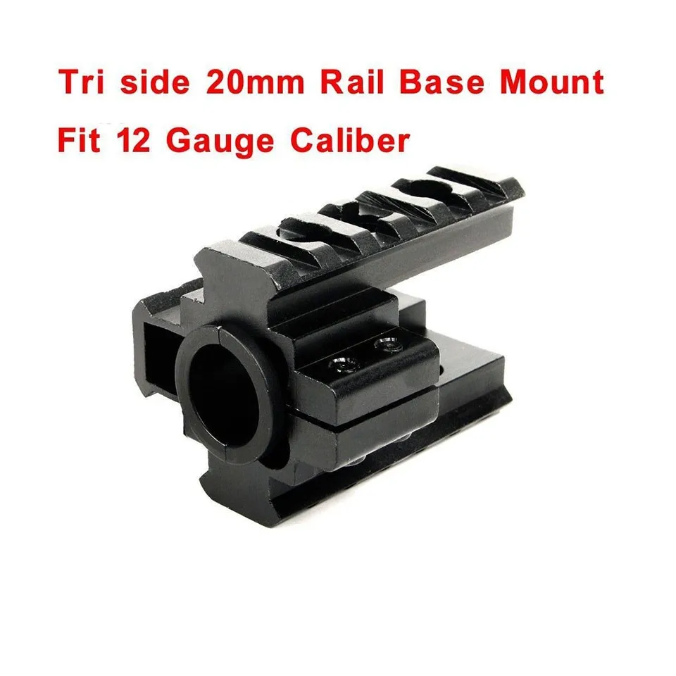 hunting accessories 20mm Triple Side Tri- Rail Picatinny Weaver Base Mount See Through for 12 Gauge Caliber Rifle Scope mount