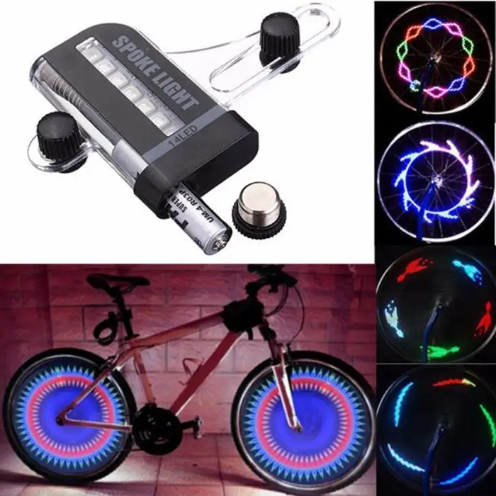 Sale Mountain Bike Spoke Lights 14 Leds Colorful Waterproof Bicycle Bike Light Cycling Tyre Wheel Valve Neon Lamp 88 B2Cshop 12