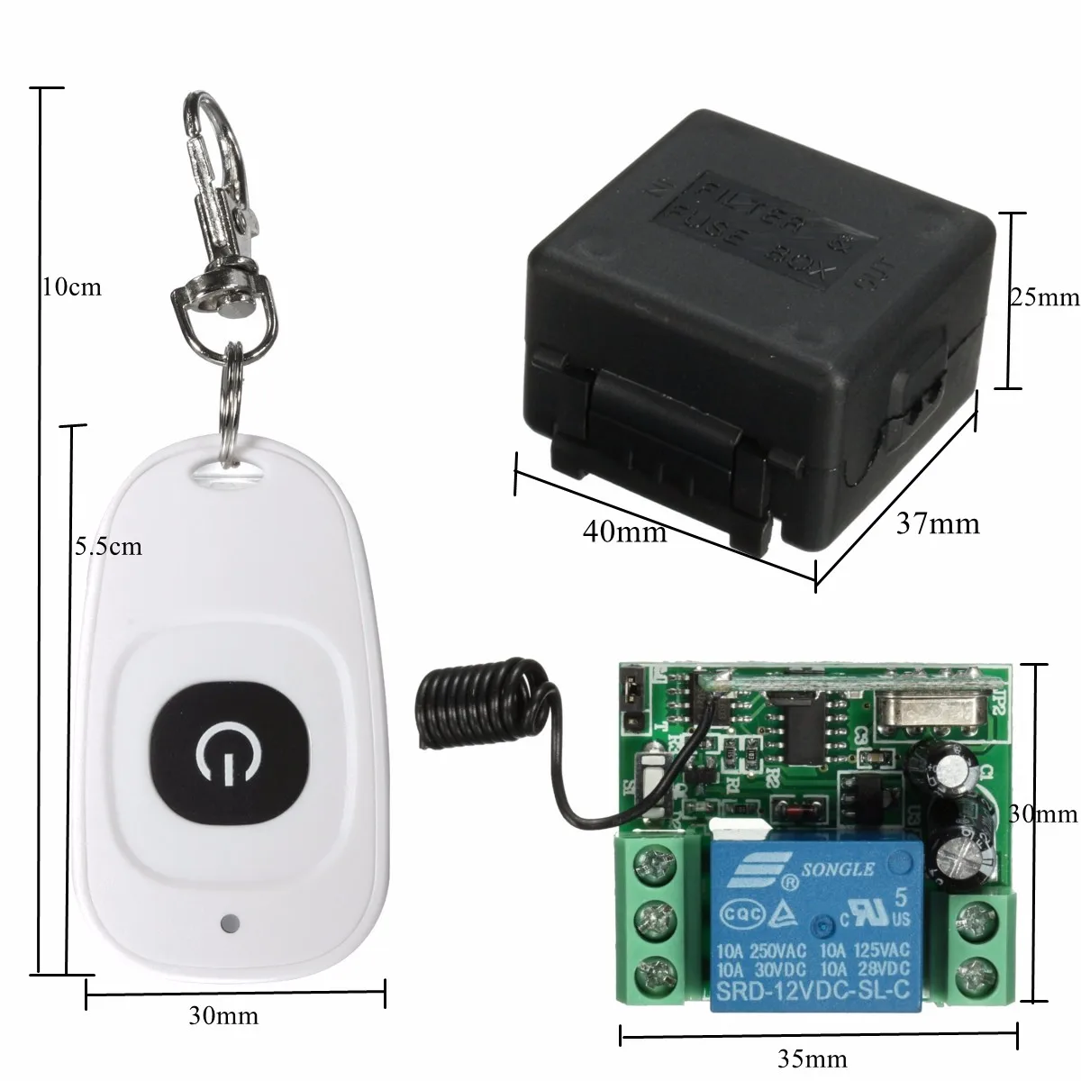 DC12V 10A реле 1 CH Беспроводной RF пульт дистанционного управления переключатель передатчик с приемником 315 МГц пульт дистанционного управления