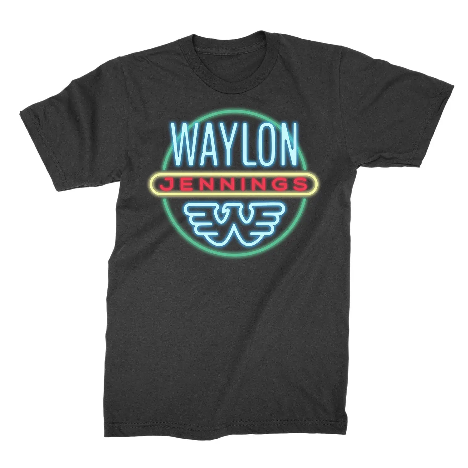 Аутентичные уэйлон Дженнингс неоновая футболка S M L XL 2XL новый | Мужская одежда