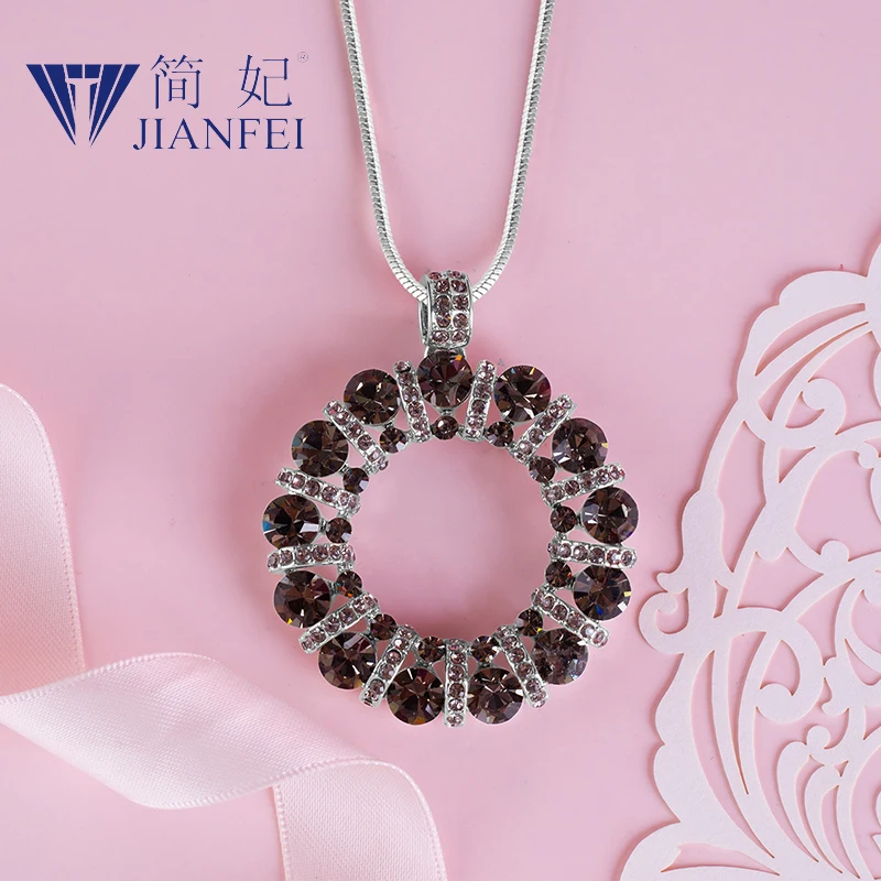 

Annular Gemstone Shape Fashion elegant sweater chain long crystal snow pendant water drop accessories long decoration necklace4
