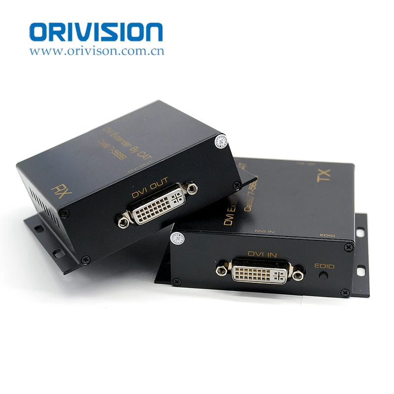 

Good Quality DVI Extender 50m Via Single Cat 6/7 By Rj45 Over Tcp/ip 1080p support EDID