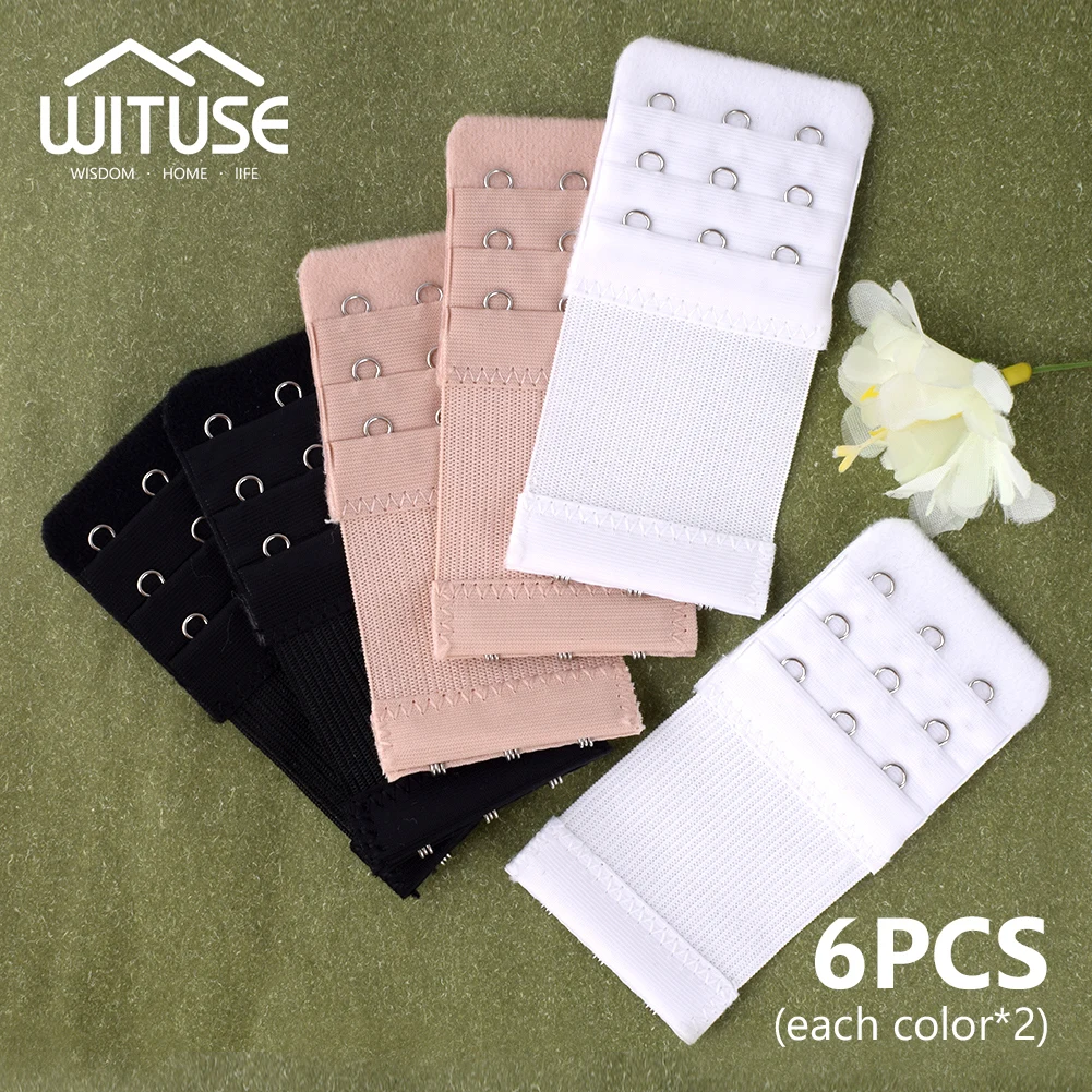 

2/3 Rows 2/3/4 Hooks Women Adjustable Bra Extender Strap Extension Buckle Clip On Strap Underwear Belt Adding 3 Colors 6Pcs/lot