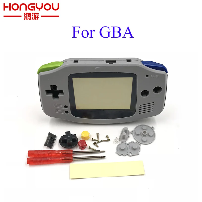 Для Gameboy Advance Shell полный корпус оболочка корпуса для Nintendo GBA Корпус чехол - Цвет: gray plastic lens