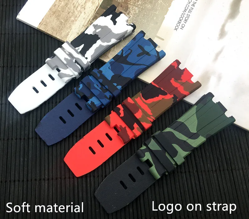 

Camo AP camoflag Silicone watch Strap band Rubber Watchband 28mm men Bracelet For Audemars And Piguet Bracelet ROYAL OAK