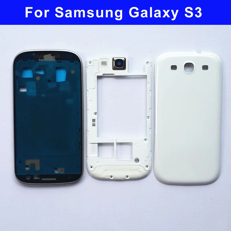 Original Full Housing For Samsung Galaxy S3 I9300 S3 Neo 9300i 9301i Front  Frame+middle Frame+battery Cover Door Repair Parts - Mobile Phone Housings  & Frames - AliExpress