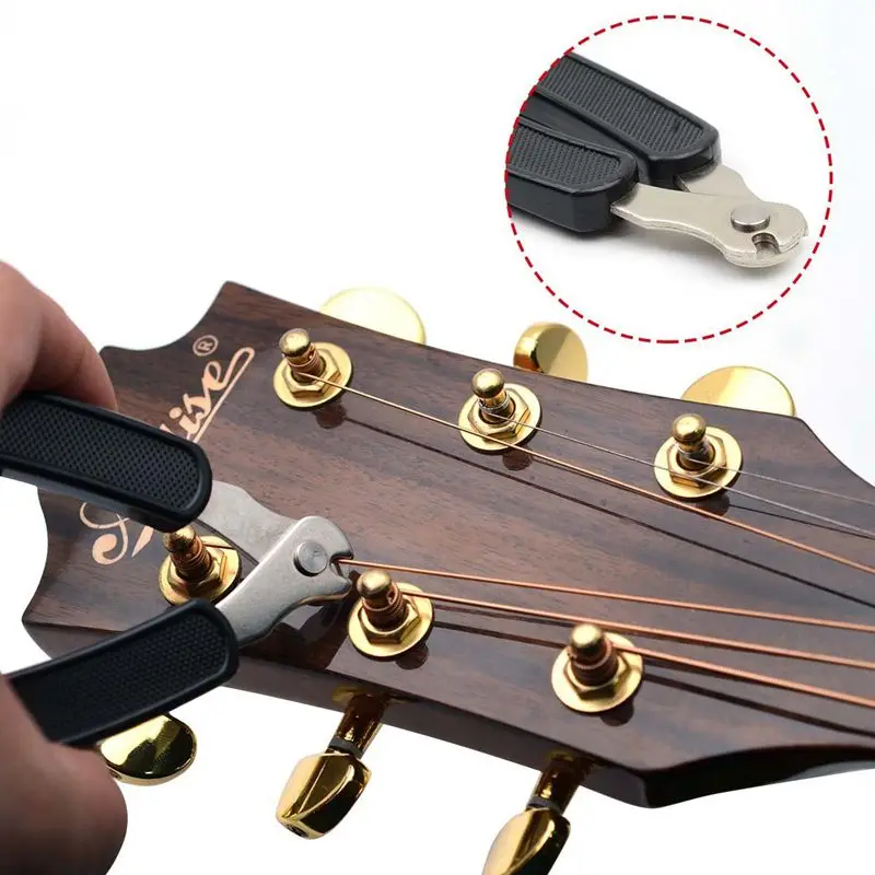 Черный 3 в 1 Многофункциональный гитарный струнный намотчик струнный резак Pin Puller