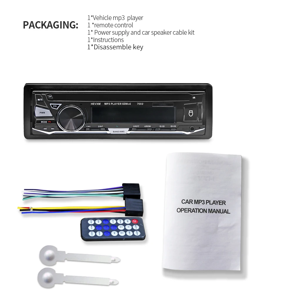 12 В Bluetooth автомобильный Радио плеер стерео FM MP3 аудио 5 в зарядное устройство USB SD MMC AUX Авто Электроника In-Dash Авторадио 1 DIN без CD