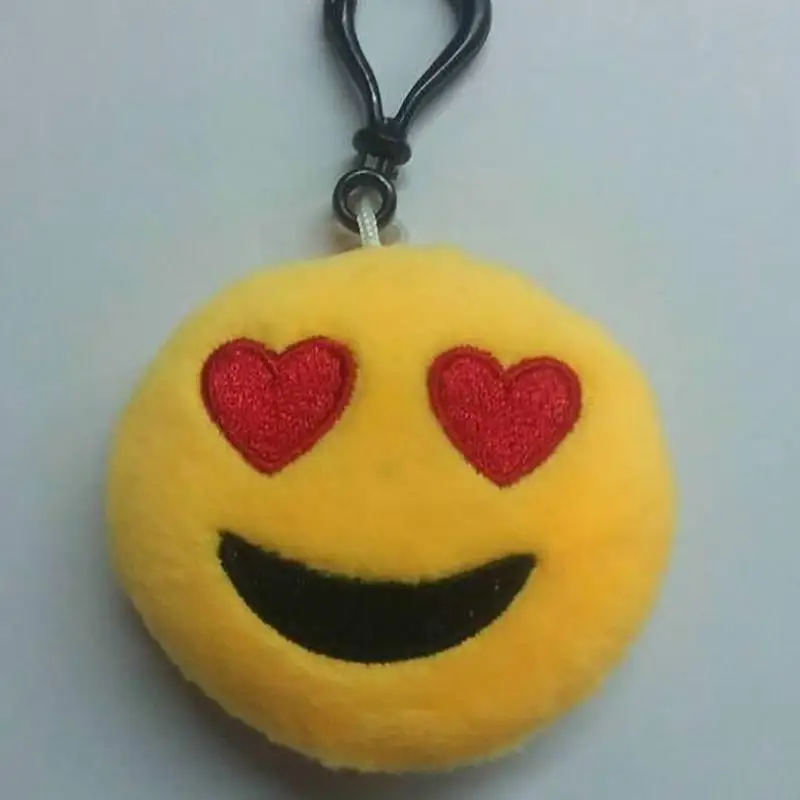 Hot 2018 Fashion Cute Emoji Emoticon Smiley Face Keychain Pendant Key Chain Holder Keyring Soft