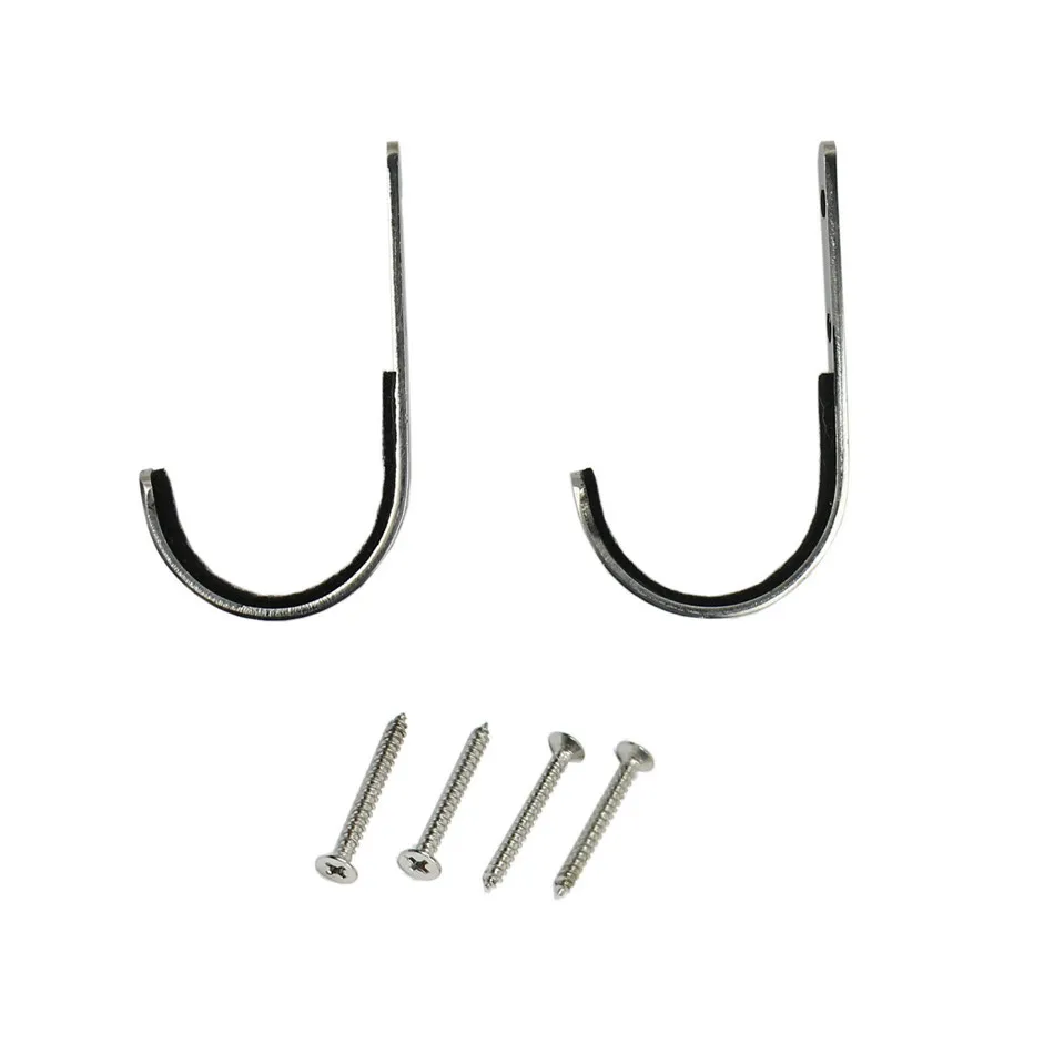 2pcs Stainless Steel Wall Mount Gun Rack Store Wall Hooks Towel Hook Store Wall Hooks Door Hooks Home Storage