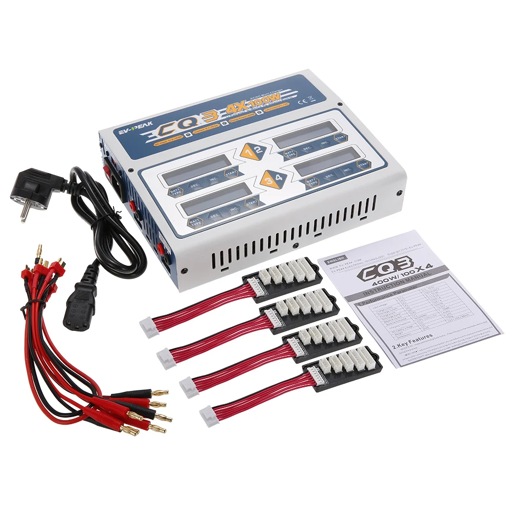 Новое зарядное устройство CQ3 100W 10A 1-6S с адаптером JST_XH для LiPo LiFe NiMH NiCd battery ast и efficient