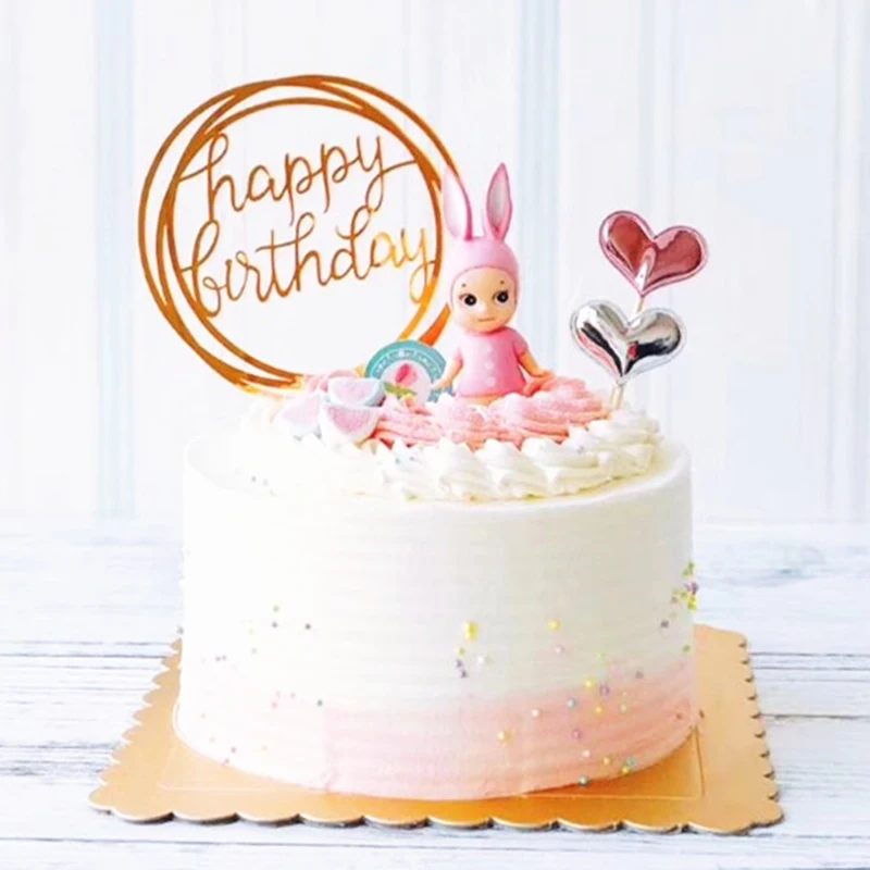 1 шт акриловый микс формы розовый любовь Луна Звезда Круглый Топпер для торта «С Днем Рождения» для вечеринки день рождения украшения десерт прекрасные подарки