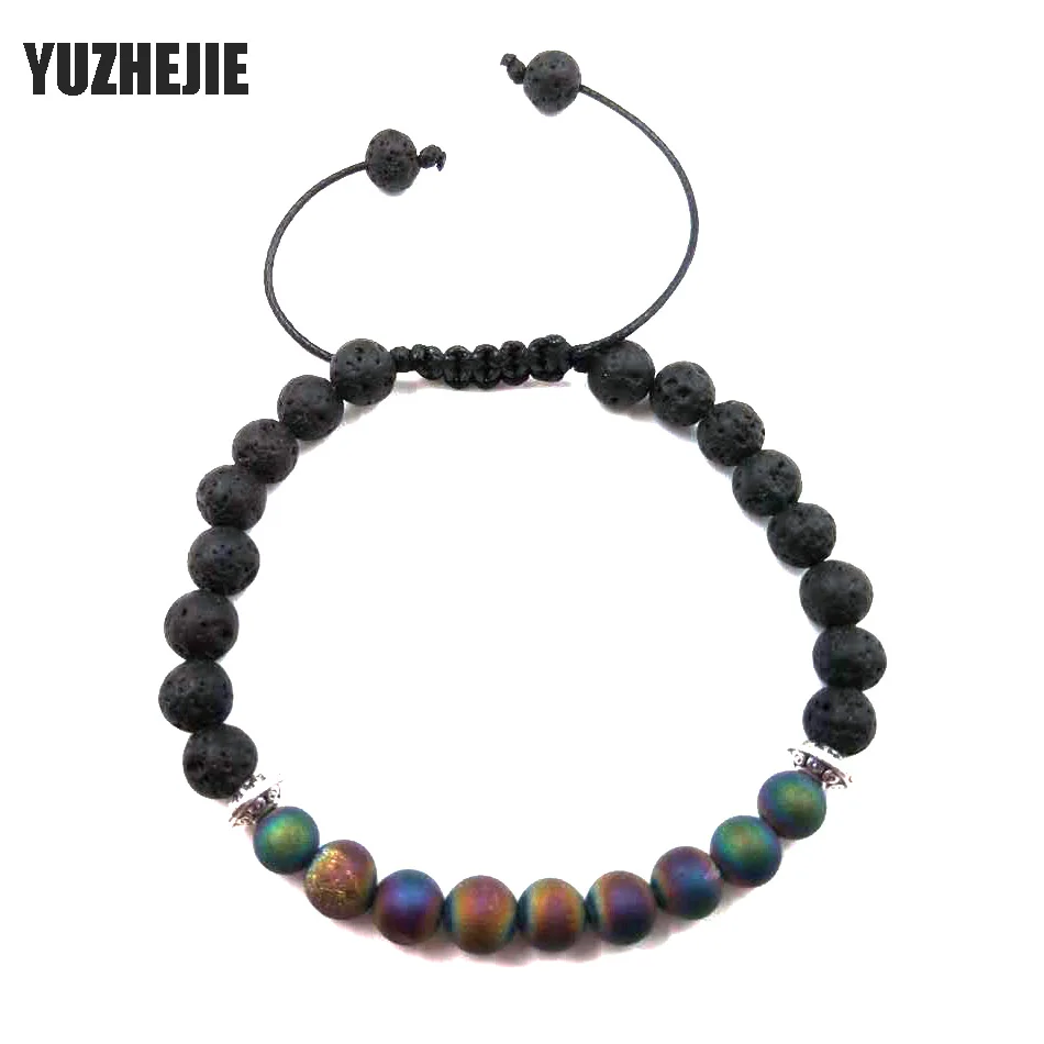 YUZHEJIE 2018 оптовая продажа 6 мм черный камень из вулканической лавы тигровый глаз Spar