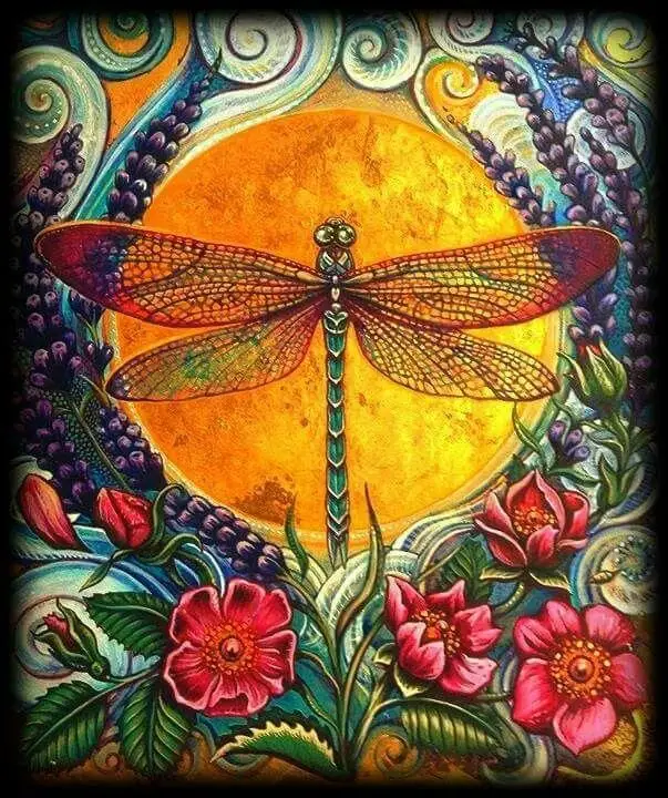 Flowers Lotus Dragonfly Diamond Painting Kit DIY-in Diamond Painting